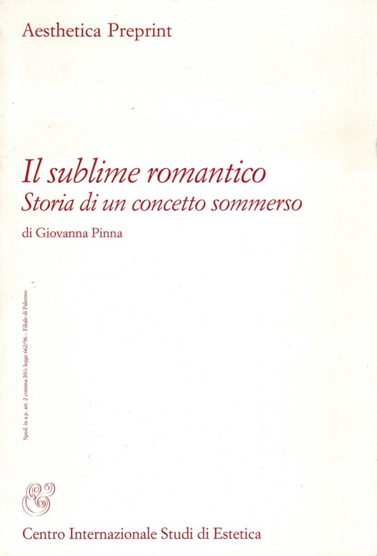 Copertina  Il sublime romantico : storia di un concetto sommerso