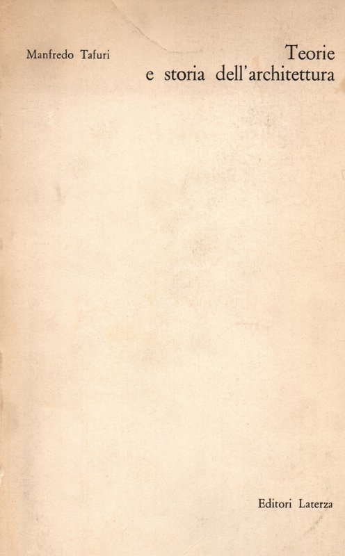 Copertina  Teorie e storia dell'architettura